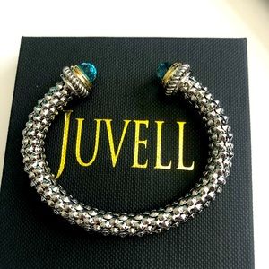 Juvell 18K Gold Plated Blue Topaz Brand New in Box